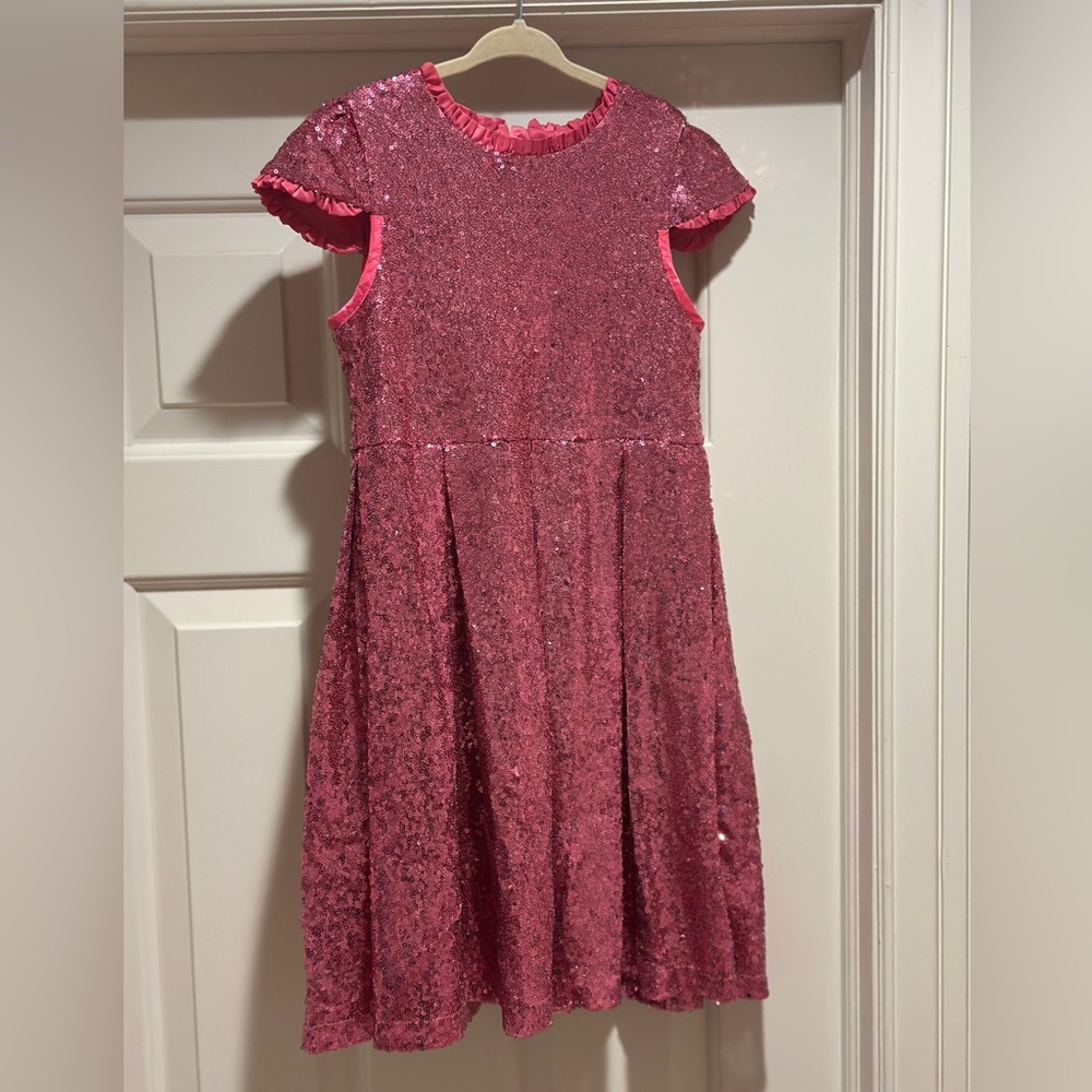 Holly Hastie London Pink Sequin Girls Dress- size 8